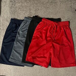 Athletic Basketball Shorts Bundle - Red, Gray, Black, Navy